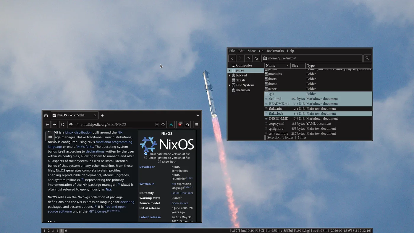 NixOS desktop rice screenshot