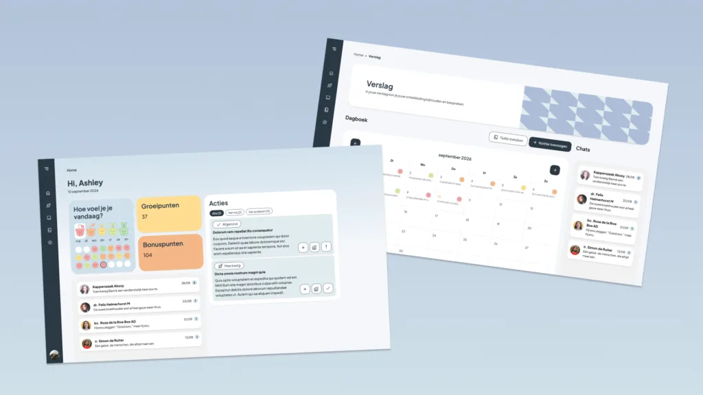 GrowPad desktop dashboard and report screens